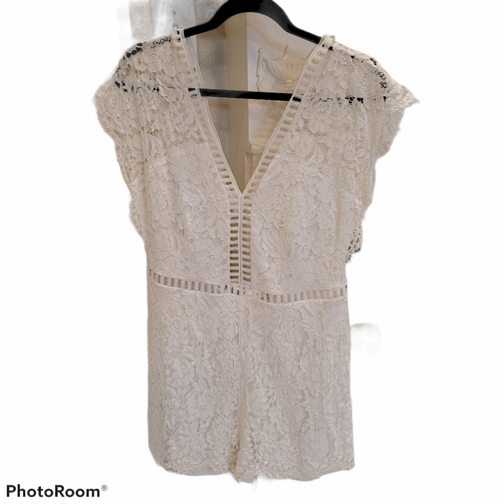 Charlotte Russell Spring White Lace Romper